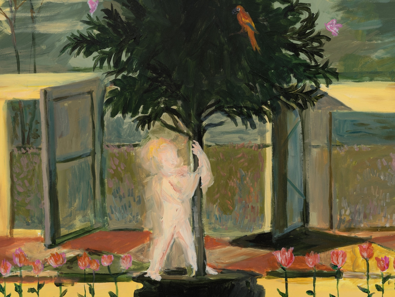 Karen Kilimnik, the mimosa tree in the garden of the gods