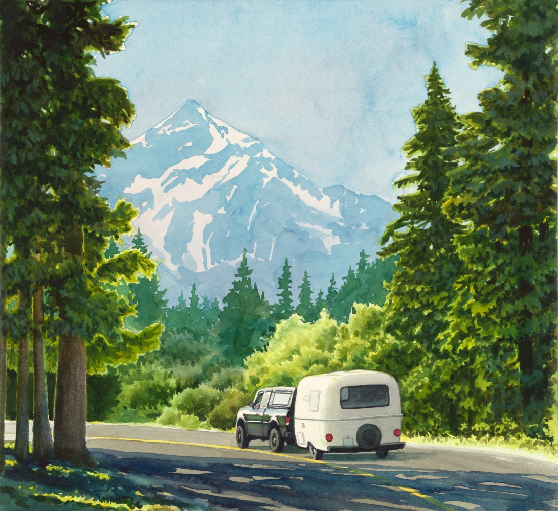 Tim Gardner, Camper on a Country Road with Mt. Cheam