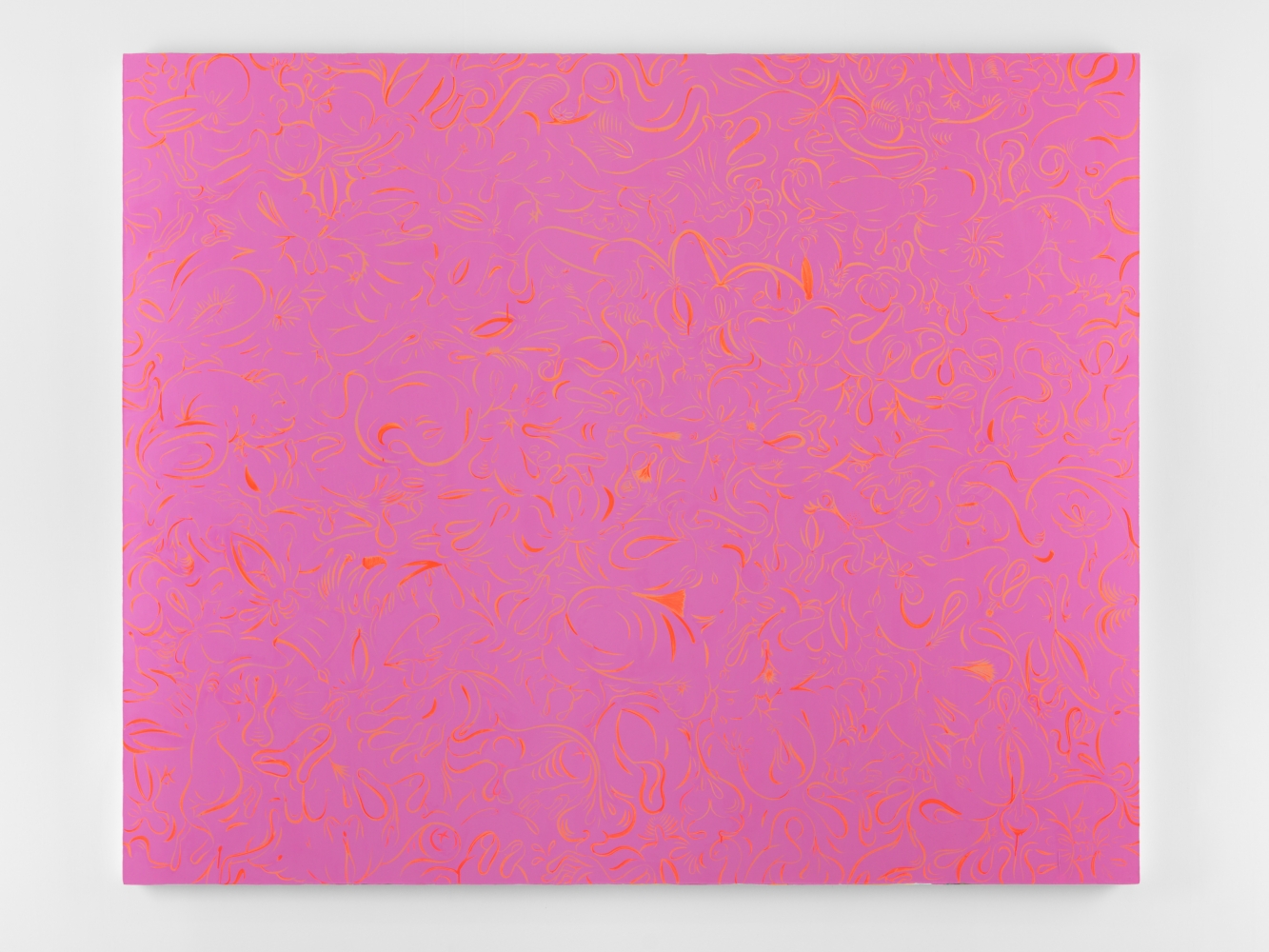 Sue Williams

Fluorescent and Flooby

2003

Oil and acrylic on canvas

84 x 104 1/4 inches (213.4 x 264.8 cm)

Signed, dated verso

SW 962

&amp;nbsp;

INQUIRE
