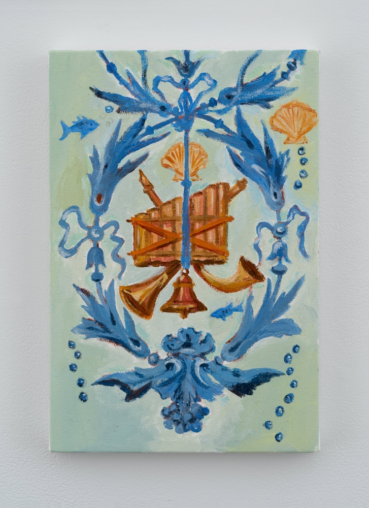 Karen Kilimnik, the blue fairy&#039;s flute, bell + horn among the seaweed under the sea