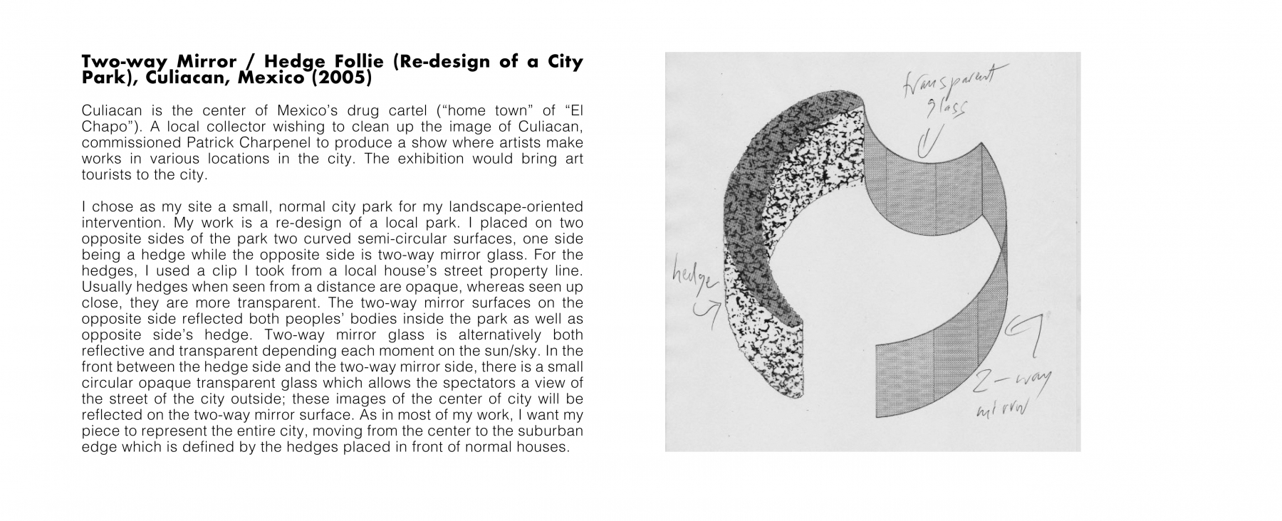 Dan Graham, Two-way Mirror / Hedge Follie (Re-design of a City Park), Culiacan, Mexico