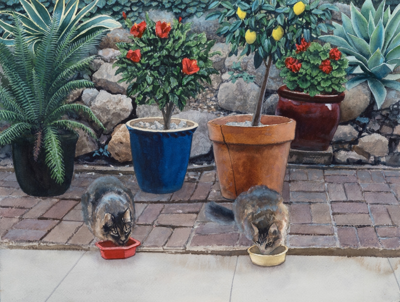 Tim Gardner

Two Cats Eating Breakfast

2020

Watercolor on paper

12 1/8 x 16 1/8 inches (30.8 x 41 cm)

Signed, dated verso

TG 590

INQUIRE