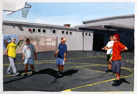 Tim Gardner, Untitled (Bhoadie, Nick, S, Matt & Tim playing basketball, Victoria) 1999