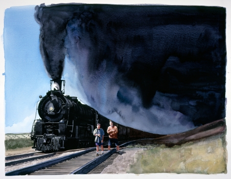 Tim Gardner, Untitled (Nick and Sto with Train) 1999